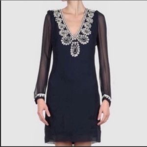 French Connection Navy Embellished Dress